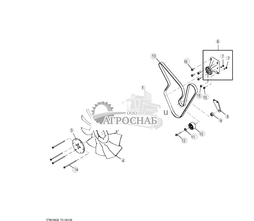 Комплект вентилятора с системой кондиционирования воздуха (Engine 4045TT096-RE545793) - ST818229 162.jpg